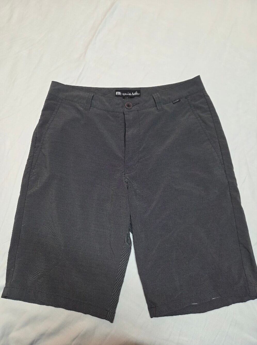 Travis Mathew Men's Charcoal Gray Flat Front Shorts